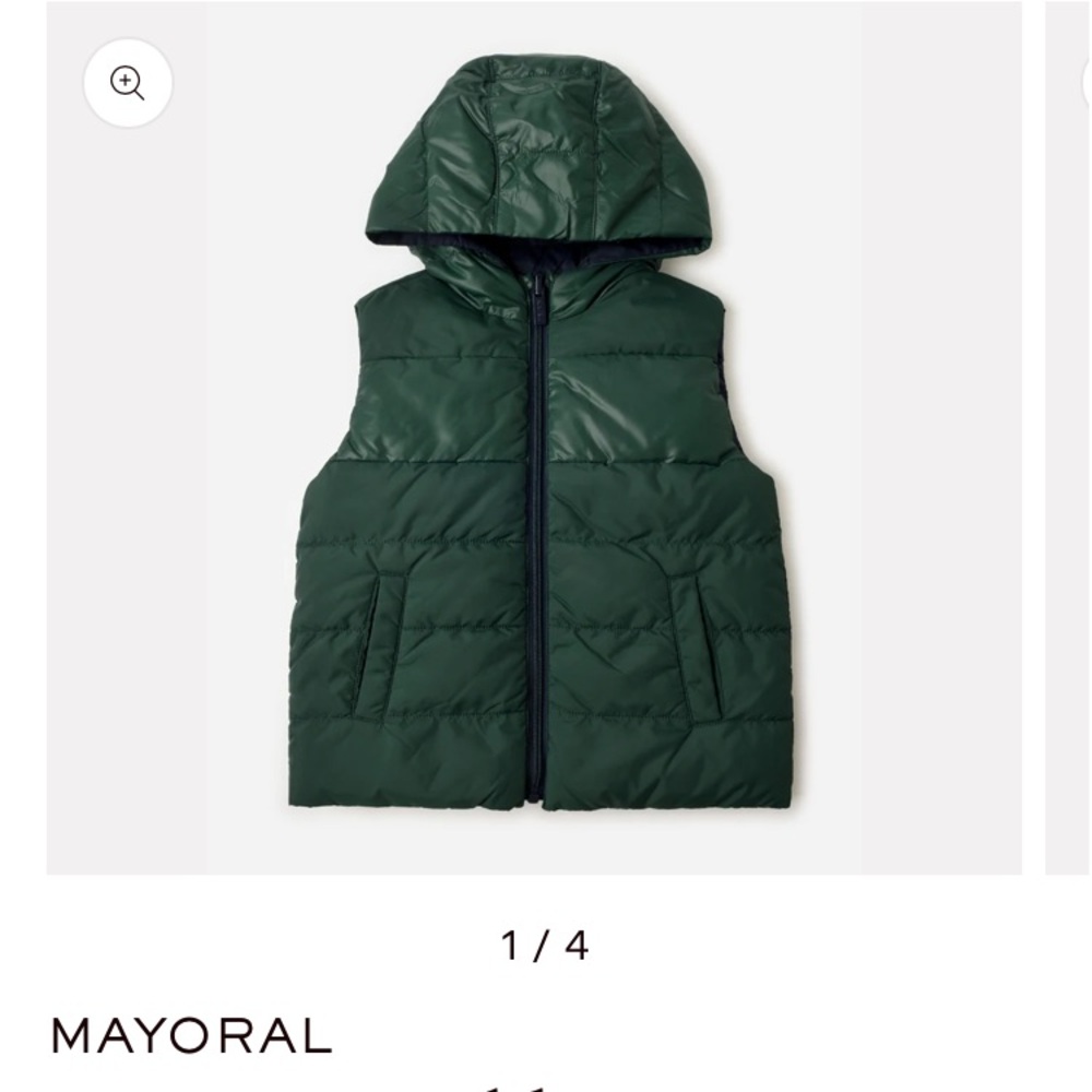 Boys’ Mayoral sleeveless puffer jacket. In orange. Size 6